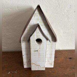 Rustic White Wooden Birdhouse